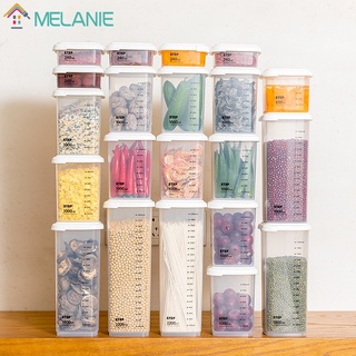 Kitchen Square Transparent Storage Box with Graduations / Sealed Grains Jar Organizer