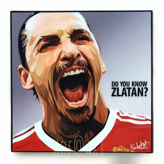 Zlatan Ibrahimovic #3 ซลาตัน อิบราฮิโมวิช AC Milan แมนยู รูปภาพ​ติด​ผนัง​ pop art ฟุตบอล​ กรอบรูป​​ ของขวัญ รูปภาพ