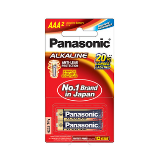 ว๊าว🍟 ถ่านอัลคาไลน์ AAA PANASONIC รุ่น LRO3T/2B (แพ็ค 2 ก้อน) Batteries