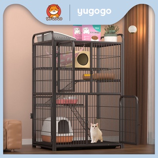 yugogo🐾กรงแมว คอนโดแมว  2-3-4 ชั้น กรงแมวพับได้ กรงเเมวขนาดใหญ่ กรงแมว diy อุปกรณ์สำหรับแมวในครัวเรือน