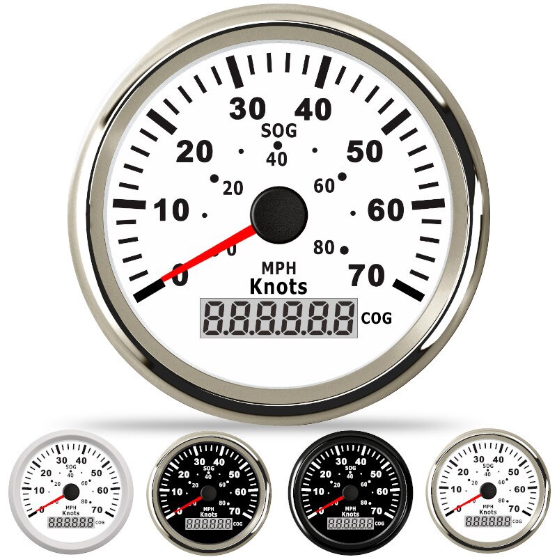 85 มม.GPS Speedometer Gauge 70 Knots 80 MPH Digital LCD Speedometer Gauge กันน้ําสําหรับ Mainre เรือ
