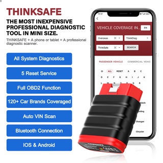 Thinkcar Thinksafe เครื่องสแกนเนอร์ OBD2 EPB OIL SAS BLEED TPMS 5 Reset OBD 2 เครื่องมือวิเคราะห์ สําหรับรถยนต์