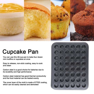 ✔Bakeware Muffin Cake Baking Pan 48-Cup Non‑Stick Mini Round Cupcake Pan Tray Baking Mould Bakeware Cooking Accessory