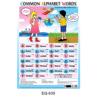 โปสเตอร์กระดาษ Common Alphabet Words #EQ-038โปสเตอร์กระดาษ โปสเตอร์สื่อการเรียนการสอน