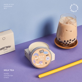 Newplanet_store เทียนหอม กลิ่น Milk Tea 90 g