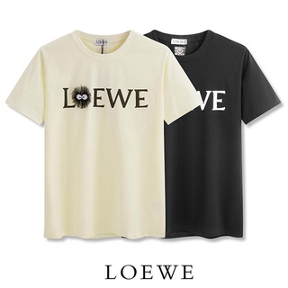 เสื้อยืดแขนสั้น ผ้าฝ้าย ปักลาย Loew แฟชั่นสําหรับผู้ชาย และผู้หญิง