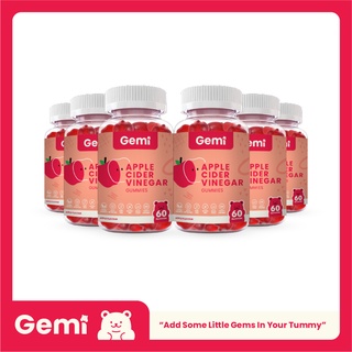 Gemi เจมมี่ แอปเปิ้ลไซเดอร์วิเนการ์ 6 กระปุก / Gemi Apple Cider Vinegar 6 bottles / GemiGummi