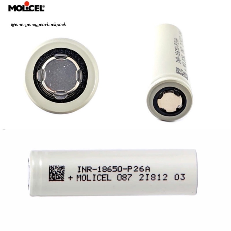 Molicel P26A INR18650 2600mAh 3.6V 35A High-drain-Li-ion battery