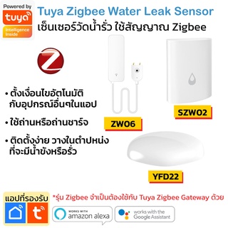 Tuya Zigbee Water Leak Sensor เซ็นเซอร์ตรวจจับน้ำรั่ว Zigbee ต้องใช้กับ Tuya Gateway (ใช้กับแอพ TuyaSmart/ Smart Life)