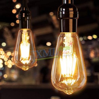 หลอดไส้เอดิสัน E27 VINTAGE 220V 4 watt (แสง : เหลืองวอมไวท์) โคมไฟพลังแสงอาทิตย์ ไฟโซล่าเซลล์