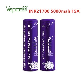 Vapcell INR21700 5000mAh 3.7V 15A ก้อนสีม่วง ของแท้