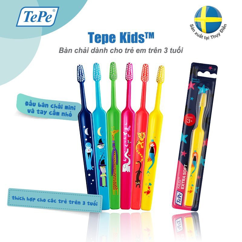 Tepe Kids X-Soft แปรงสีฟันซุปเปอร์ซอฟท์สําหรับเด็กอายุ 3 ปีขึ้นไป