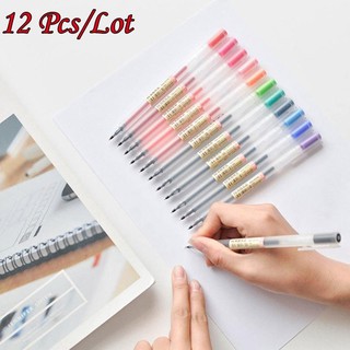 ปากกาหมึกเจล 0.5 มม. 12 สี 12 ชิ้น / ล็อต