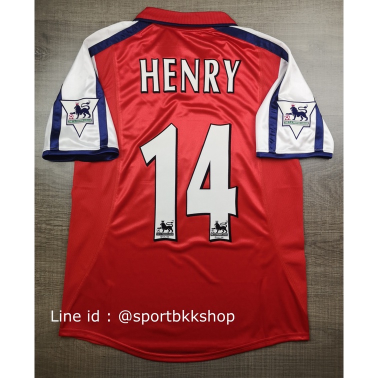 [Retro] - เสื้อฟุตบอล Retro ย้อนยุค Arsenal Home อาเซน่อล เหย้า 2000/01 Full Option พร้อมเบอร์ชื่อ 14 HENRY