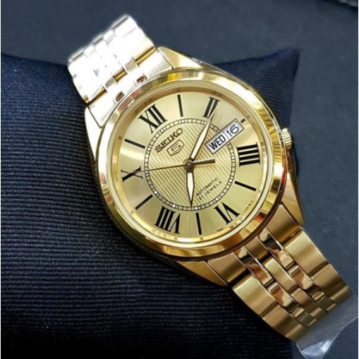 นาฬิกา Seiko Automatic รุ่น SNKL38K1 นาฬิกาผู้ชาย สายสีทอง หน้าปัดโรมัน สีทอง สวยหรู - ของแท้ 100% รับประกัน 1ปีเต็ม