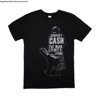 คอลูกเรือเสื้อยืดคอกลมเสื้อยืด พิมพ์ลาย Johnny Cash Man Comes Around Band สําหรับผู้ชาย ไซซ์ Mผ้าฝ้ายแท้