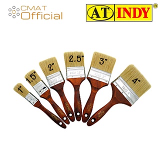 AT INDY แปรงทาสี ด้ามไม้ มี 6 ขนาด 6 ไซส์ 1", 1.5", 2", 2.5", 3", 4" Paint Brush 300 Series