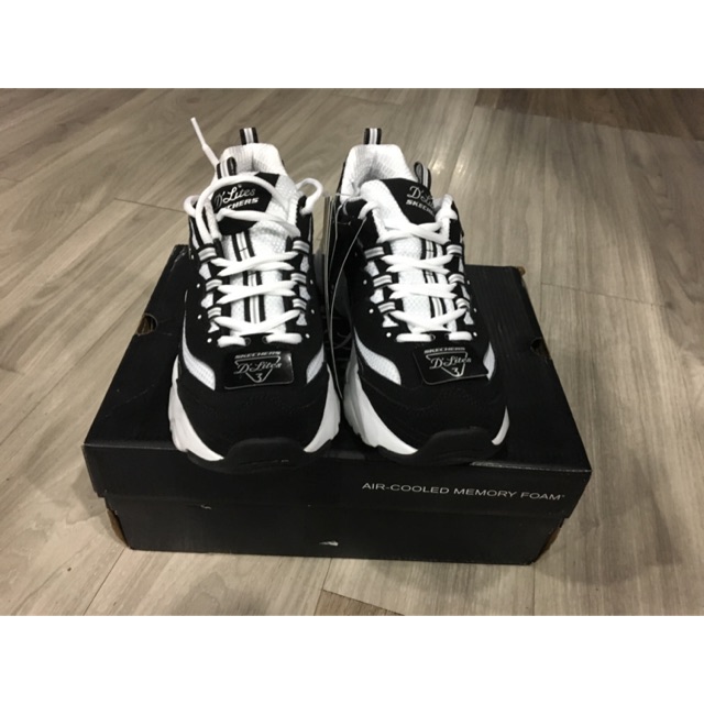 รองเท้า skechers de’lites black/white