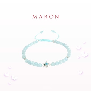 MARON - My Lucky Stars Bracelet with Aquamarine (Swiss Blue Topaz) (เชือกถัก) สร้อยข้อมือหินXอัญมณีมงคล