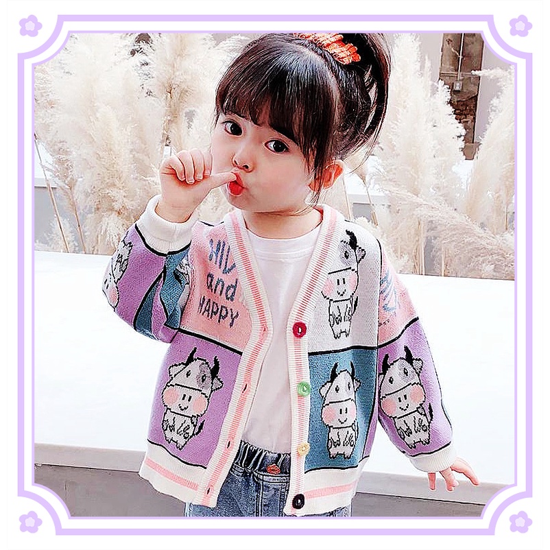เสื้อกันหนาวเด็กผู้หญิง ใหม่ฤดูใบไม้ผลิและฤดูใบไม้ร่วงเสื้อแจ็คเก็ตคาร์ดิแกนกำมะหยี่แฟชั่นสไตล์เกาหลี