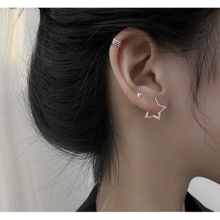 goodgift_station Star ear clip S925 ต่างหูเงินแท้ แบบหนีบเกาะหูรูปดาว คนไม่เจาะหูก็ใส่ได้ สามารถใส่ได้ทั้งชายและหญิง