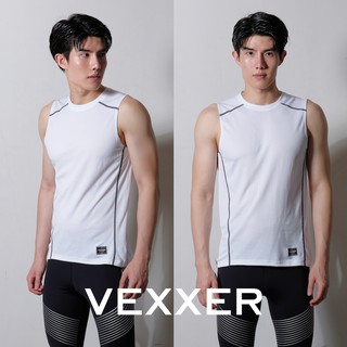 Vexxer Running Tanktop X01 – สีขาว เสื้อกีฬา แขนกุด เสื้อวิ่งออกกำลังกาย