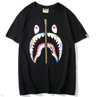 เสื้อยืดผ้าฝ้ายพิมพ์ลายแฟชั่น Bape