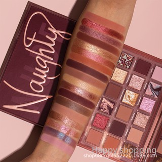 HUDAMOJI Naughty 18สี Matte อายแชโดว์ ติดทน ยาวนาน Pearlescent Glitter Shimmer Eye Shadow Palette - TSLM2