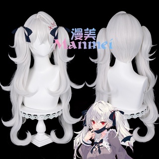 Manmei VTuber Hololive Kuzuha Sanya Female Version Cosplay Wig Long Silver Heat Resistant Synthetic Hair