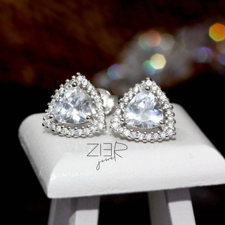 ต่างหูเงินแท้ 925 ประดับพลอยCZ Earring Silver 925 With Cubic Zirconia-(E07180635)