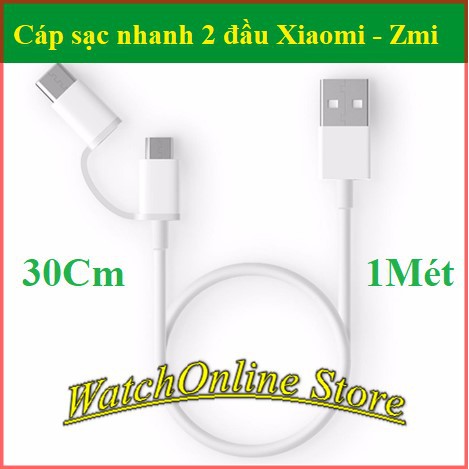 Xiaomi 2-Pin USB Type-C / Micro USB สายชาร ์ จเร ็ ว Xiaomi - ZMI