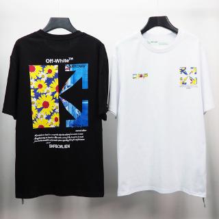 ราคาต่ำสุดOFF WHITE ผู้ชายและผู้หญิงแฟชั่นลำลองเสื้อยืดแขนสั้นS-3XL