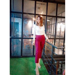 งานกางเกงผ้าซาร่าตะเข็บคู่  งานสวยๆ ผ้าใส่สบายๆ