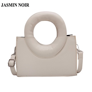 Jasmin Noir กระเป๋าถือ กระเป๋าสะพายข้าง หนัง PU เรียบง่าย สําหรับผู้หญิง