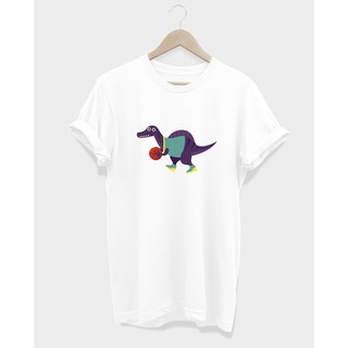 เสื้อยืด ลายไดโนเสาร์ เล่น บาสเก็ตบอล DINOSAUR PLAYING BASKETBALL