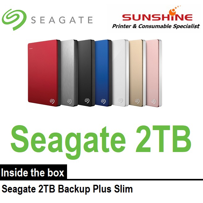 Seagate 2TB Backup Plus Slim Portable Drive ю