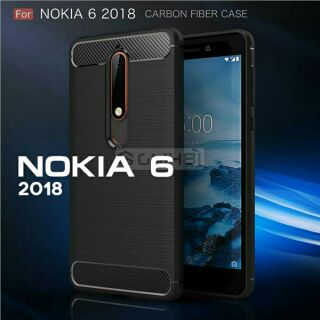 Nokia 6 2018 Brush Rugged Tough Slim Armor TPU Bumper Back Cover Case พร้อมส่ง