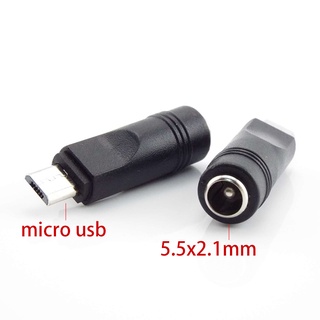 อะแดปเตอร์แจ็คเชื่อมต่อ 5.5x2.1 มม. ปลั๊ก DC เป็น Mirco USB ตัวผู้ เป็นตัวเมีย สําหรับแล็ปท็อป โน้ตบุ๊ก คอมพิวเตอร์ PC