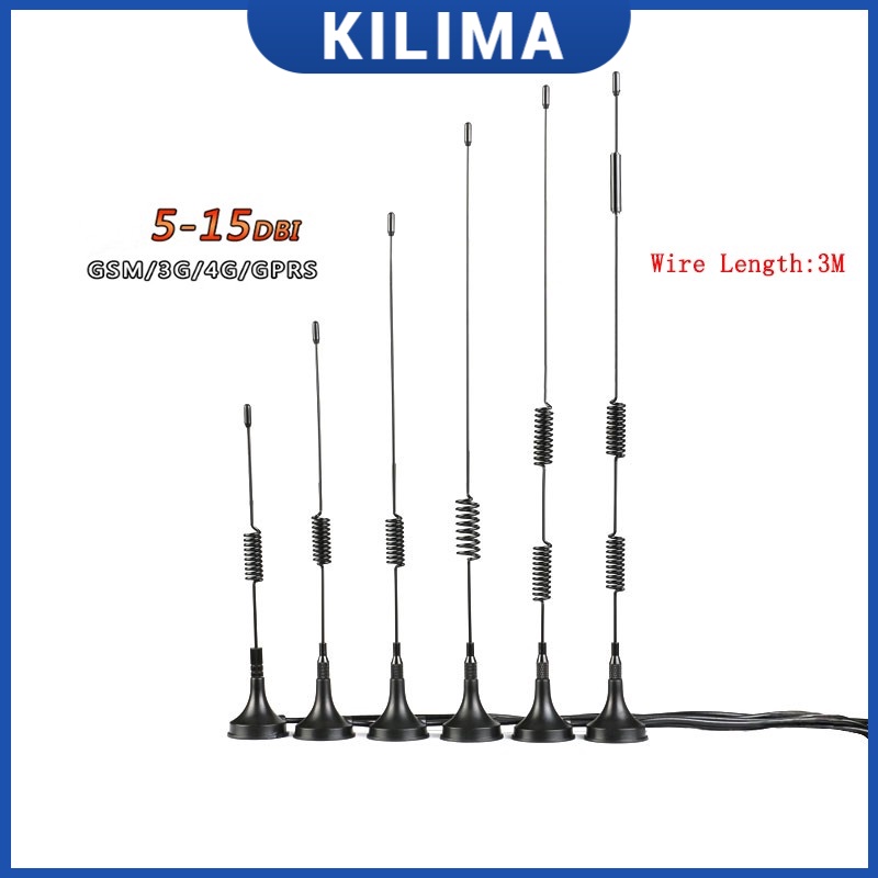 เสาอากาศ Wifi 3G 4G 5 6 7 9 10 15DBI 3 เมตร Sma ตัวผู้ สําหรับ Cdma Gprs Gsm Lte
