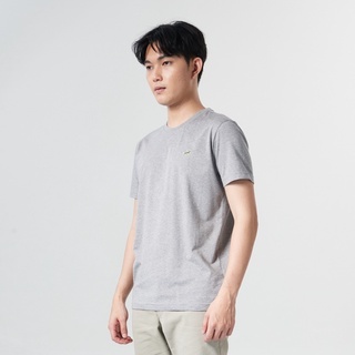 CROCODILE GREY MELANGE CUSTOM FIT T-SHIRT เสื้อยืดคอกลมทรงคัสตอมฟิตสีเทา GREY MELANGE