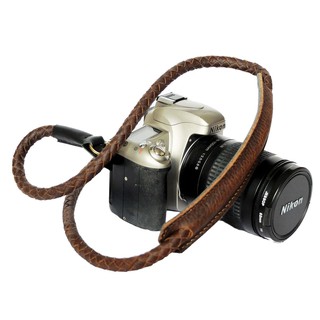 Camera Strap Rope-Retro Brown สายกล้อง แบบคล้องคอ Weaving leather handmade เครื่องหนังแบรนด์ไทย Vanchada brand