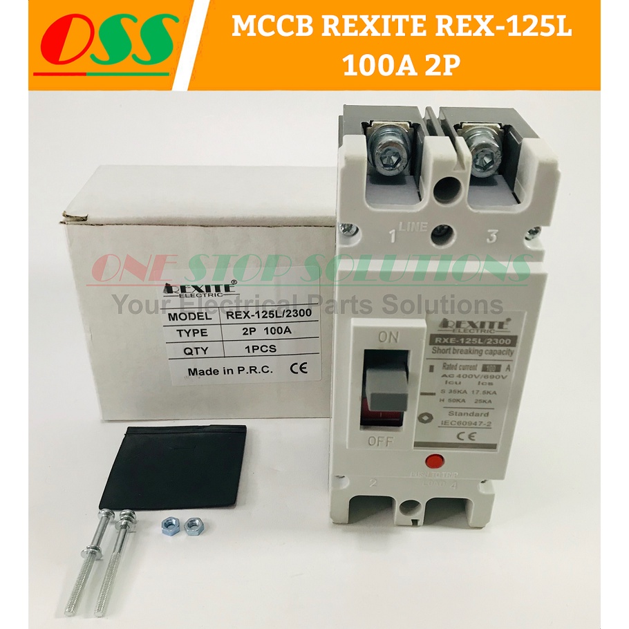 MCB MCCB REXITE REX-125L / 2300 100A 100 Ampere 2P Circuit Breaker