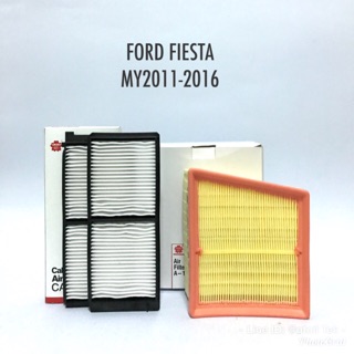 ไส้กรองอากาศ + ไส้กรองแอร์ FORD FIESTA ปี 2011-2017 by Sakura OEM