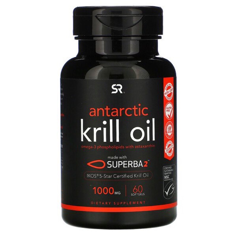 ✨Pre Order✨Sports Research, SUPERBA 2 Antarctic Krill Oil with Astaxanthin, 1,000 mg, 60 Softgels
