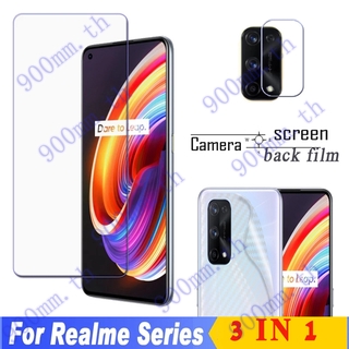 ฟิล์มกระจกนิรภัยป้องกันหน้าจอ แบบ 3-in-1 ความทนทาน 9H สำหรับ Realme X7 Pro Realme Narzo 20 20A X3 Super Zoom 7 7i C17 C15 RealmeNarzo