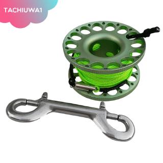 Premium Aluminum Alloy Finger Reel Spool &amp; 30m Line, Double Dual End Bolt Clip for Scuba Diving Dive - Choose Reel Color