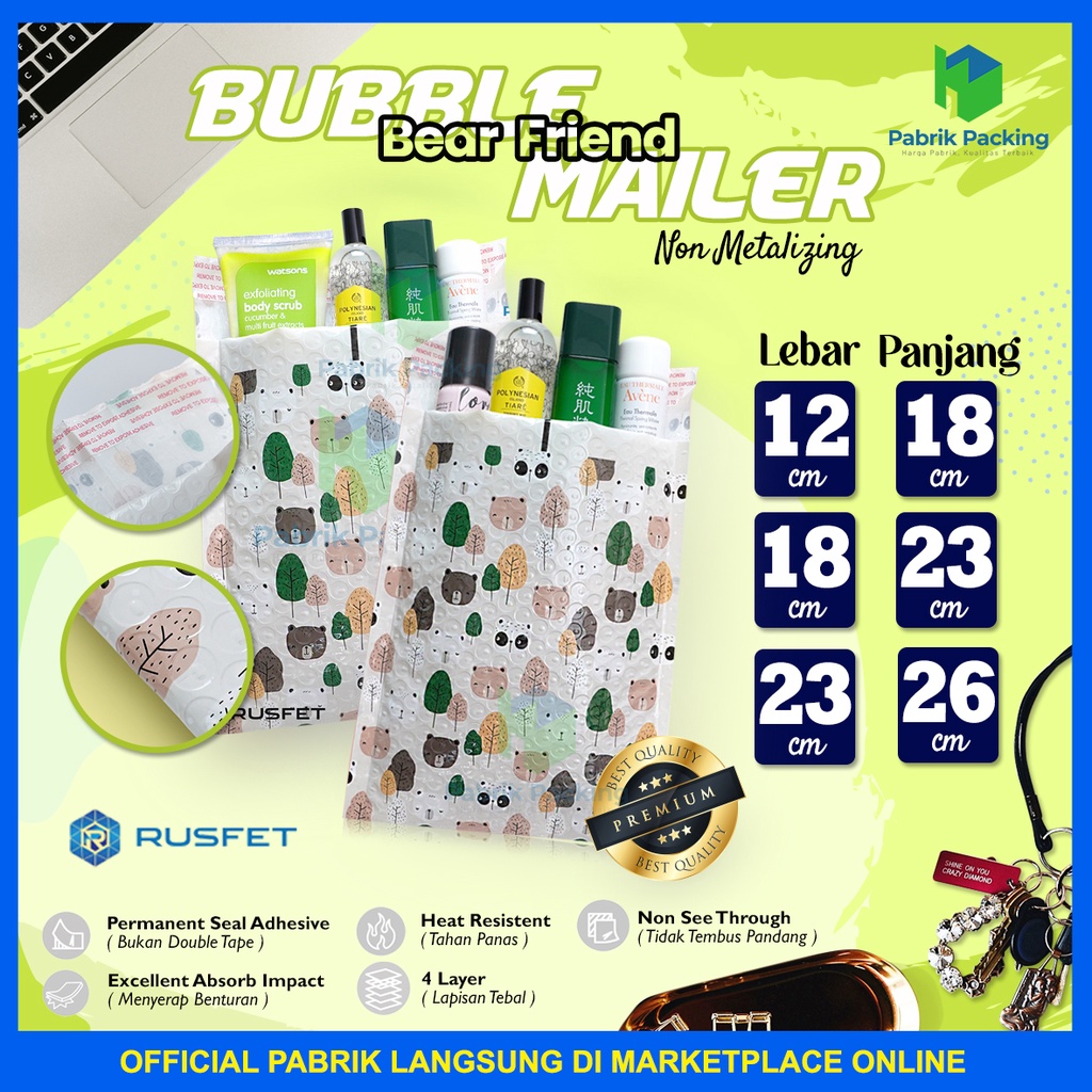 BUBBLE PACKING ENVELOPE | BUBBLE MAILER BEAR FRIEND MOTIF SINGLE