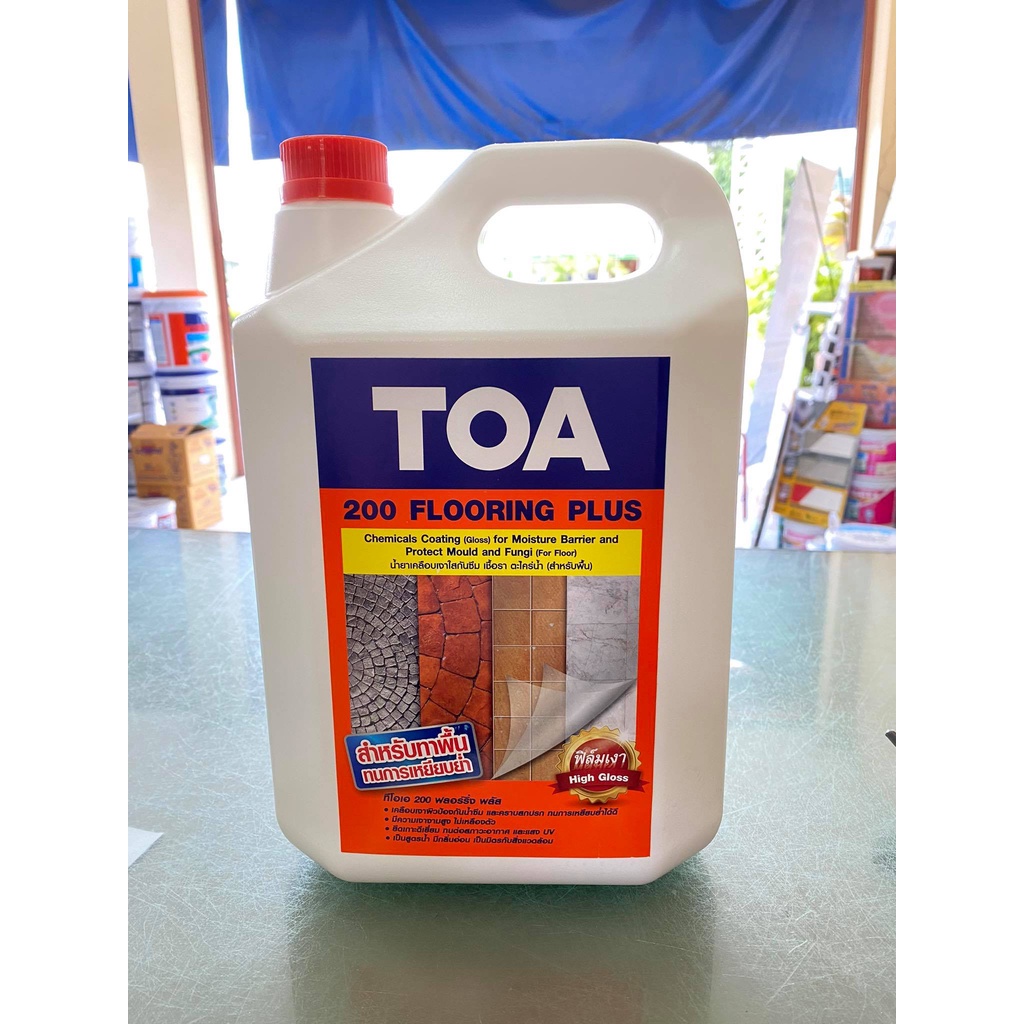 TOA 200 ฟลอริ่งพลัส น้ำยาเคลือบใส กันซึม ทนการเหยียบย่ำ (5 ลิตร) ทีโอเอ 200 Flooring Plus