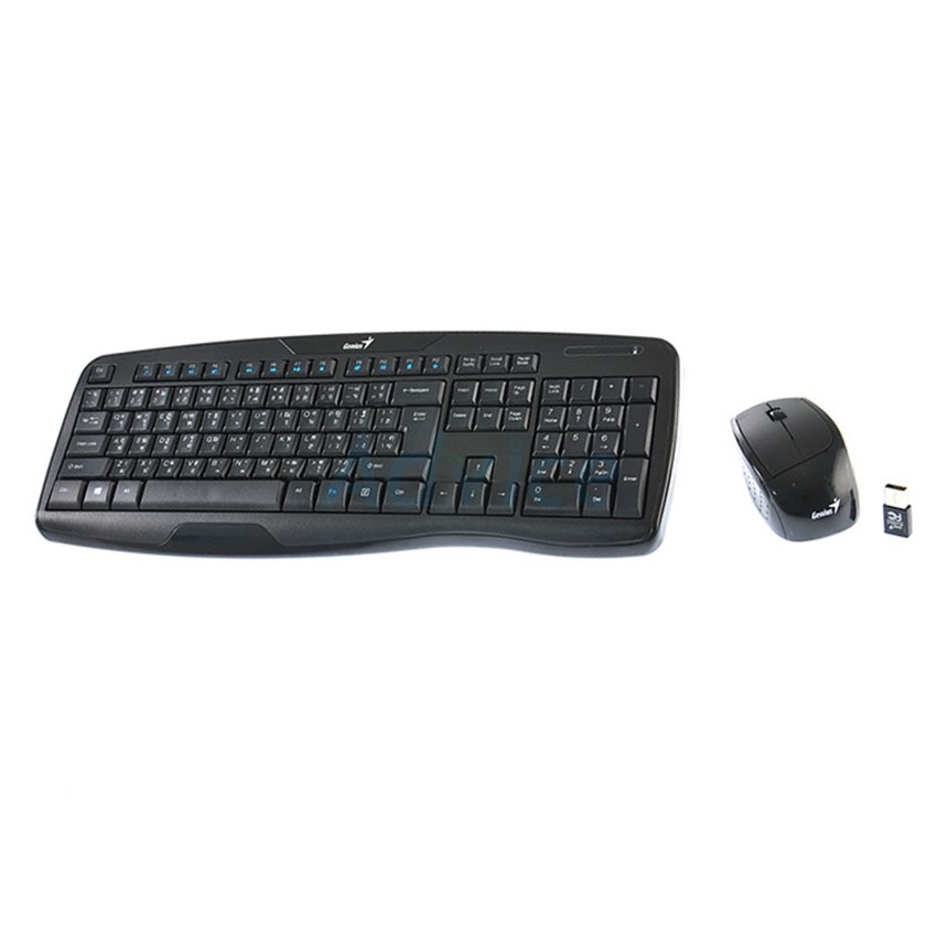 GENIUS Keyboard & Mouse คีย์บอร์ด+เมาส์ Wireless (8000X) Black