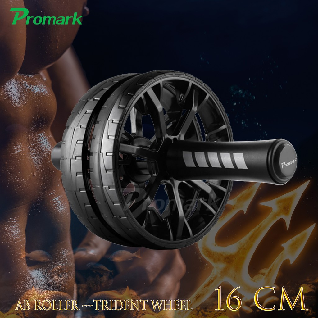 Promark ลูกกลิ้ง บริหารหน้าท้อง ล้อคู่ 16cm ออกกำลังกาย Ab Roller Abdominal Starter Wheel 16CM 0751T